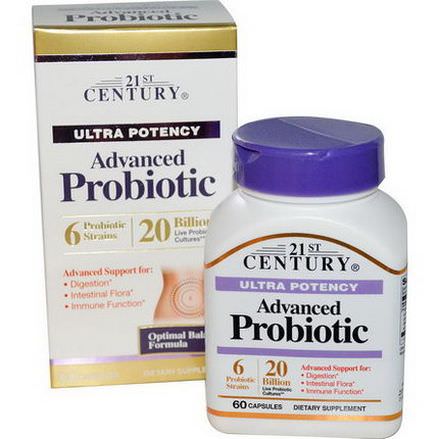 21st Century Health Care, Advanced Probiotic, Ultra Potency, 60 Capsules