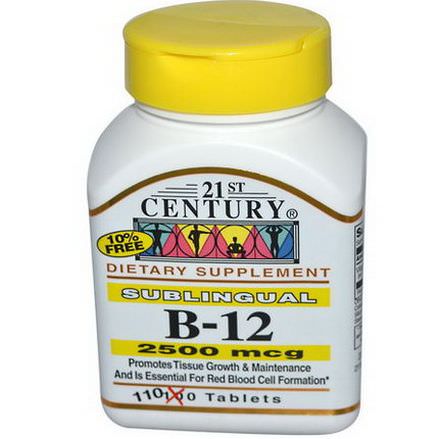 21st Century Health Care, B-12, 2500mcg, 110 Tablets
