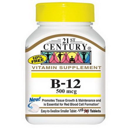 21st Century Health Care, B-12, 500mcg, 110 Tablets