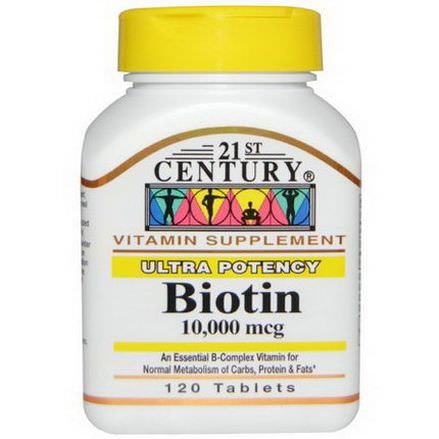 21st Century Health Care, Biotin, 10,000mcg, 120 Tablets