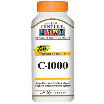 21st Century Health Care, C-1000, with Rose Hips, 110 Tablets