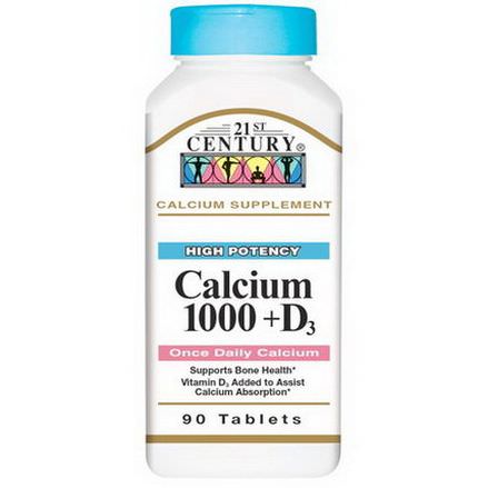 21st Century Health Care, Calcium 1000 D3, 90 Tablets