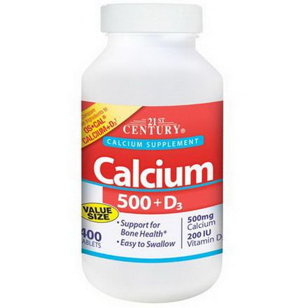 21st Century Health Care, Calcium 500 D3, 400 Caplets