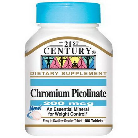 21st Century Health Care, Chromium Picolinate, 200mcg, 100 Tablets