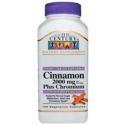 21st Century Health Care, Cinnamon Plus Chromium, 2000mg, 120 Veggie Caps