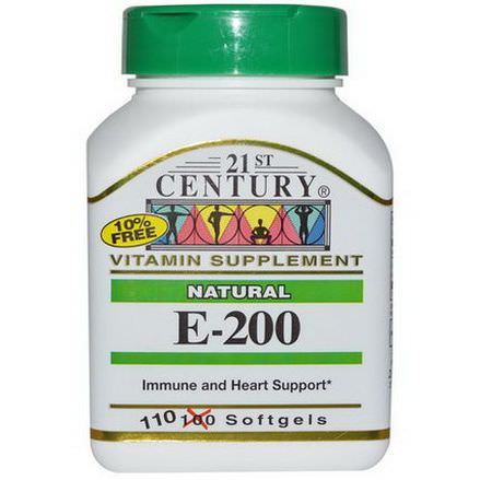 21st Century Health Care, E-200, Natural, 110 Softgels