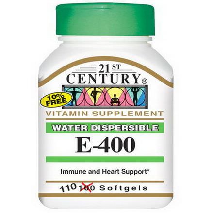 21st Century Health Care, E-400, Water Dispersible, 110 Softgels