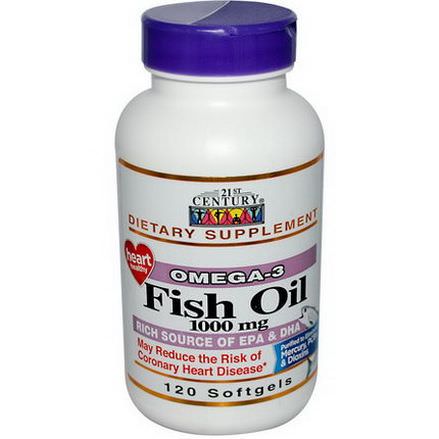 21st Century Health Care, Fish Oil, 1000mg, 120 Softgels