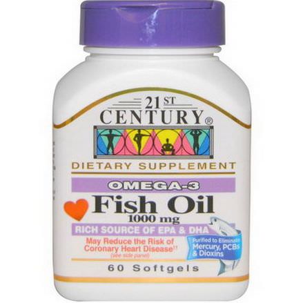 21st Century Health Care, Fish Oil, 1000mg, 60 Softgels