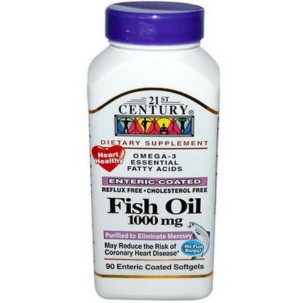 21st Century Health Care, Fish Oil, 1000mg, 90 Enteric Coated Softgels