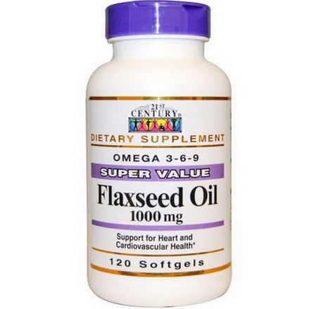 21st Century Health Care, Flaxseed Oil, 1000mg, 120 Softgels