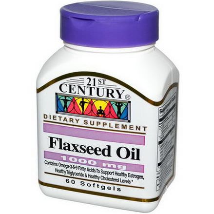 21st Century Health Care, Flaxseed Oil, 1000mg, 60 Softgels