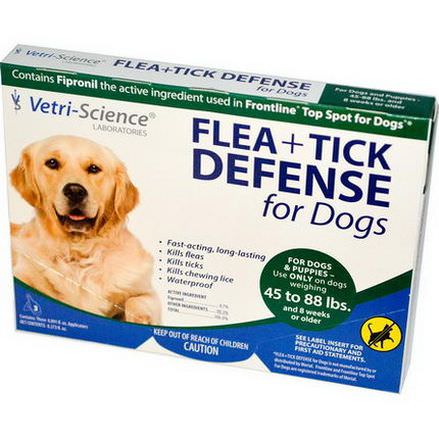 21st Century Health Care, Flea Tick Defense for Dogs 45-88 lbs. 3 Applicators.091 fl oz Each