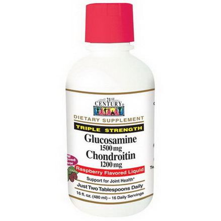 21st Century Health Care, Glucosamine 1500mg Chondroitin 1200mg, Raspberry Flavored Liquid 480ml