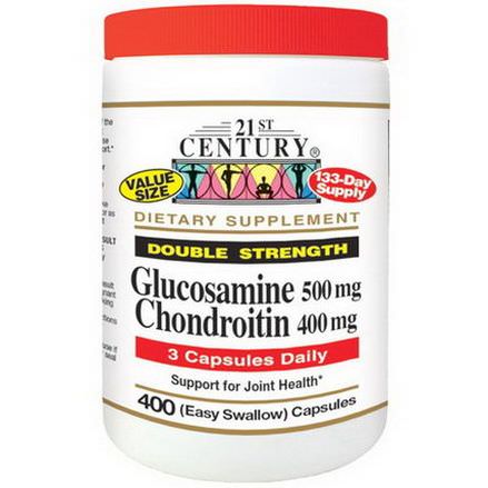 21st Century Health Care, Glucosamine 500mg, Chondroitin 400mg, Double Strength Easy Swallow Capsules