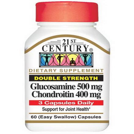 21st Century Health Care, Glucosamine 500mg Chondroitin 400mg, Double Strength Easy Swallow Capsules