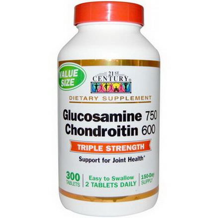 21st Century Health Care, Glucosamine 750 Chondroitin 600, Triple Strength, 300 Tablets
