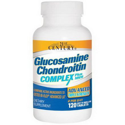 21st Century Health Care, Glucosamine Chondroitin Complex Plus MSM, Advanced Triple Strength, 120 Tablets