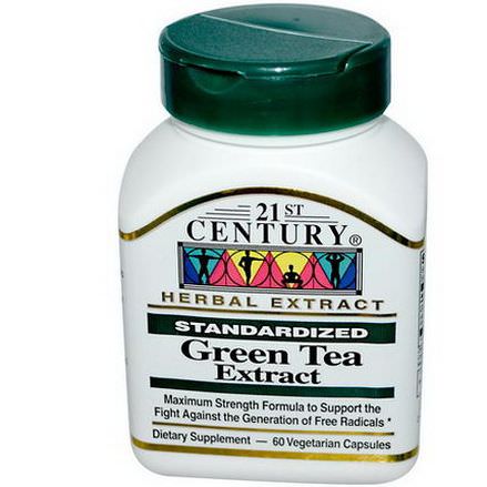21st Century Health Care, Green Tea Extract, Standardized, 60 Veggie Caps