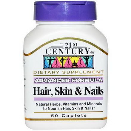 21st Century Health Care, Hair, Skin&Nails, Advanced Formula, 50 Caplets