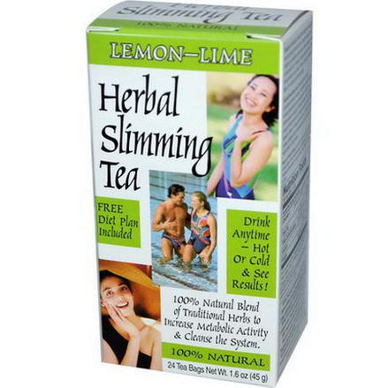 21st Century Health Care, Herbal Slimming Tea, Lemon-Lime, 24 Tea Bags 45g