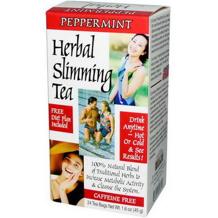 21st Century Health Care, Herbal Slimming Tea, Peppermint, 24 Bags 45g