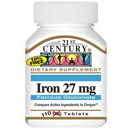 21st Century Health Care, Iron, 27mg, 110 Tablets