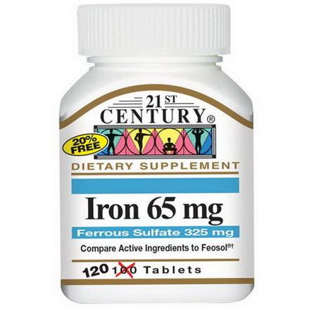 21st Century Health Care, Iron, 65mg, 120 Tablets