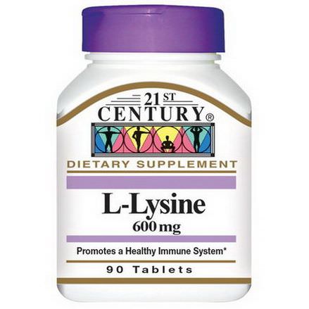 21st Century Health Care, L-Lysine, 600mg, 90 Tablets