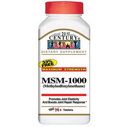 21st Century Health Care, MSM-1000 Methylsulfonylmethane, 180 Tablets