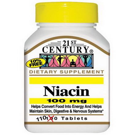 21st Century Health Care, Niacin, 100mg, 110 Tablets