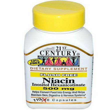 21st Century Health Care, Niacin Inositol Hexanicotinate, 500mg, 110 Capsules
