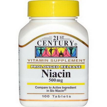 21st Century Health Care, Niacin, Prolonged Release, 500mg, 100 Tablets