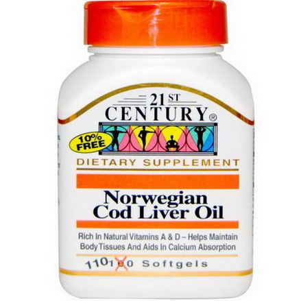 21st Century Health Care, Norwegian Cod Liver Oil, 110 Softgels