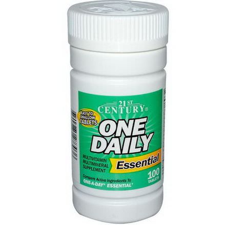 21st Century Health Care, One Daily, Essential, Multivitamin Multimineral, 100 Tablets