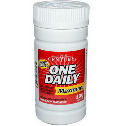 21st Century Health Care, One Daily, Maximum, Multivitamin Multimineral, 100 Tablets