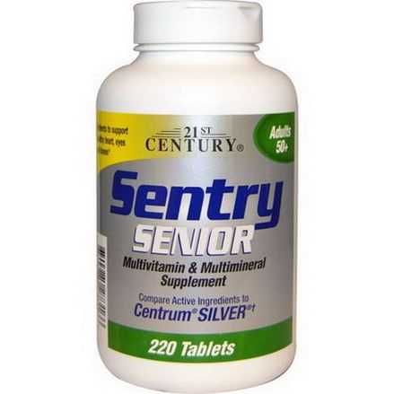 21st Century Health Care, Sentry Senior, Multivitamin&Multimineral Supplement, 220 Tablets