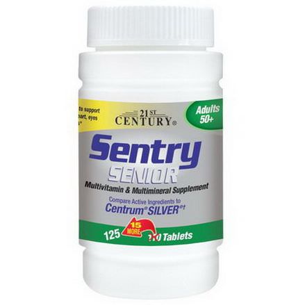 21st Century Health Care, Sentry Senior, Multivitamin&Multimineral Supplement, Adults 50+, 125 Tablets