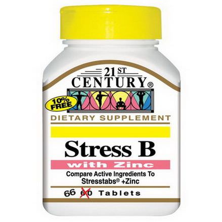 21st Century Health Care, Stress B, with Zinc, 66 Tablets