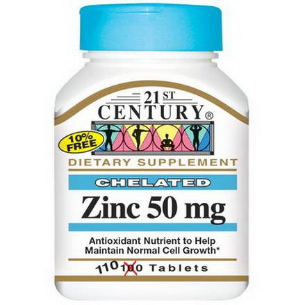 21st Century Health Care, Zinc, 50mg, 110 Tablets