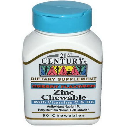 21st Century Health Care, Zinc Chewable, Cherry Flavored, 90 Chewables