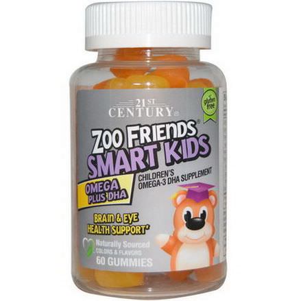 21st Century Health Care, Zoo Friends Smart Kids Omega Plus DHA, 60 Gummies