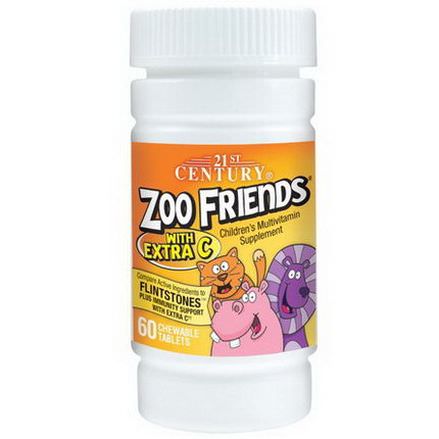 21st Century Health Care, Zoo Friends with Extra C, 60 Chewable Tablets