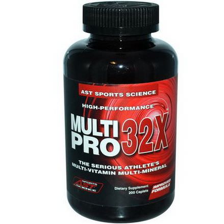 AST Sports Science, Multi Pro 32X, The Serious Athlete's Multi-Vitamin Multi-Mineral, 200 Caplets