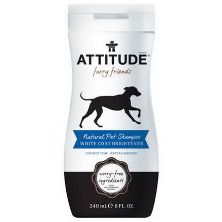ATTITUDE, Furry Friends, Natural Pet Shampoo, White Coat Brightener 240ml