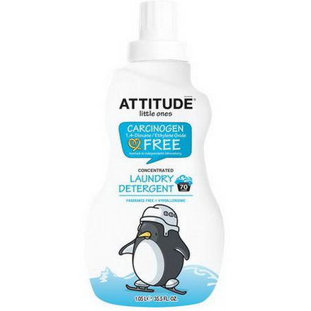 ATTITUDE, Little Ones, Concentrated Laundry Detergent, Fragrance-Free, 70 Loads 1.05 L