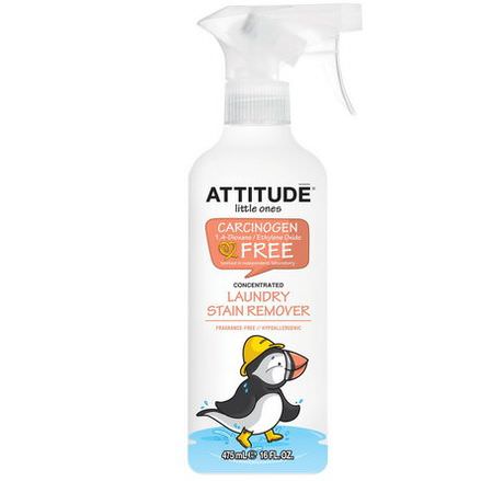 ATTITUDE, Little Ones, Laundry Stain Remover Spray, Concentrated, Fragrance-Free 475ml
