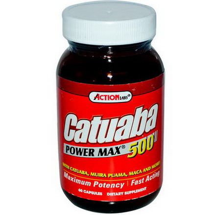 Action Labs, Catuaba Power Max 500, 60 Capsules
