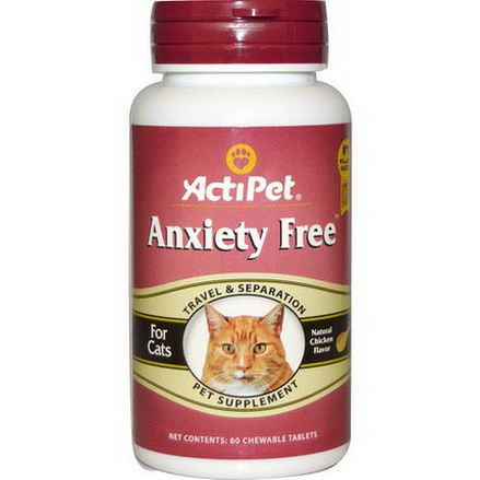 Actipet, Anxiety Free For Cats, Natural Chicken Flavor, 60 Chewable Tablets
