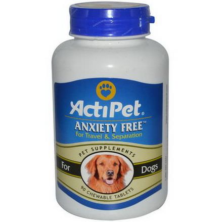 Actipet, Anxiety Free for Travel and Separation for Dogs, 90 Chewable Tablets